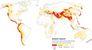 Nuclear plants on seismic map