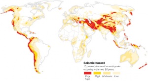 Nuclear plants on seismic map